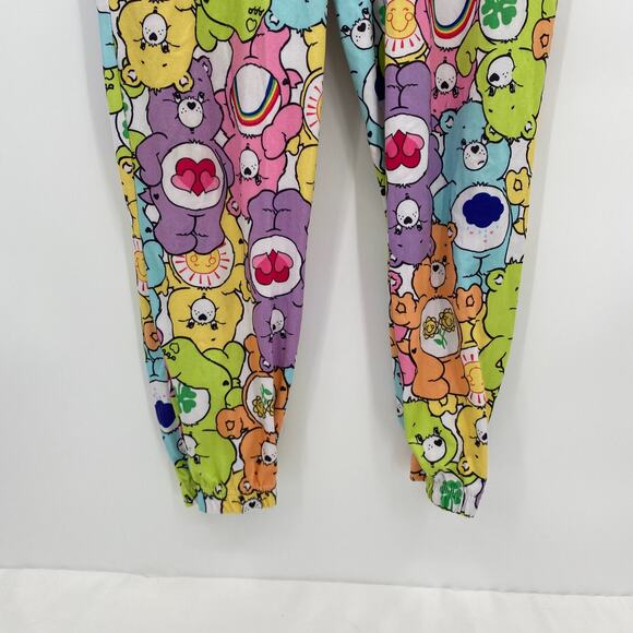 Care Bear Print Pajama Pants Jogger Rainbow Pink Yellow Purple Size Medium 8-10 - Picture 3 of 8